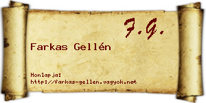 Farkas Gellén névjegykártya